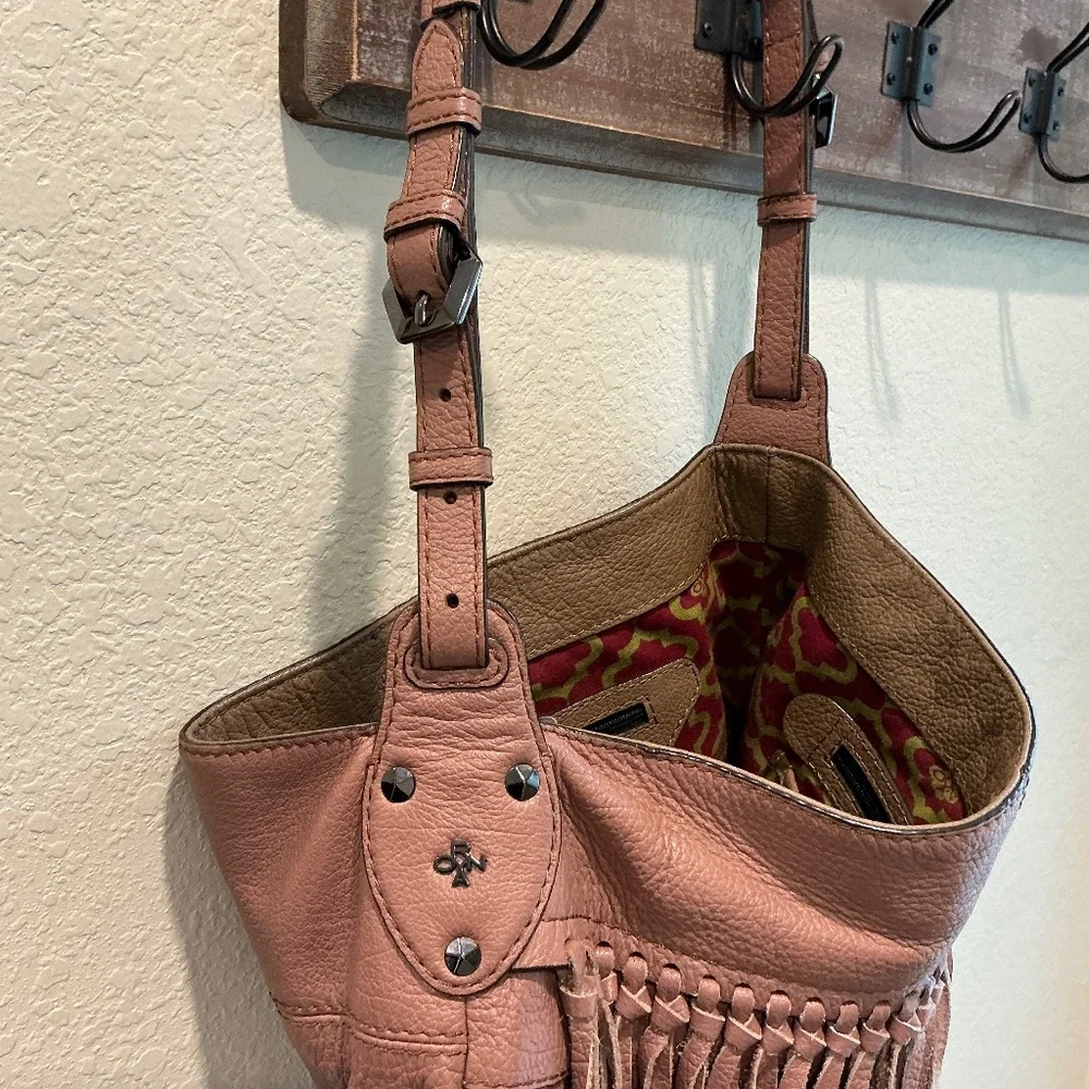OrYANY Josie Leather Fringe Blush Adjustable Strap Handbag (2 of 2)